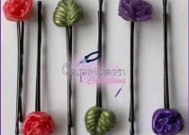 Jewel-Enamel-Flower-Leaf-Hairclips