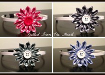 Gingham-Flower-Headban