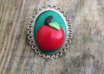 Silver-Apple-Brooch