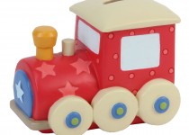 red-train-money-box