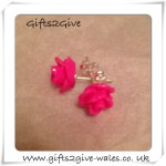 Fuschia-Rose-Earrings