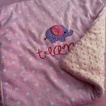 personalised-cuddle-car-seat-blanket-double-side-minky-blanket-elephant-applique