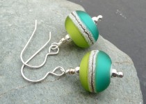 greenandteallampworkearrings