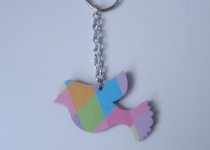 Harlequin-bird-keyring