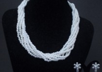 White-choker-bead-necklace-and-earrings-set
