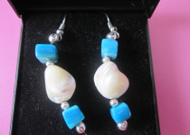 Turquoise-and-white-earrings